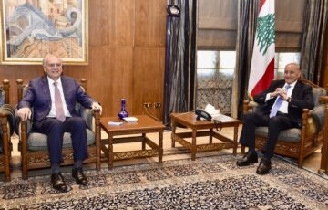 الرئيس نبيه بري تابع الاوضاع العامة والمستجدات خلال استقباله المنسق الخاص للأمم المتحدة في لبنان جان ارنو، ووزيري الإتصالات والصحة.